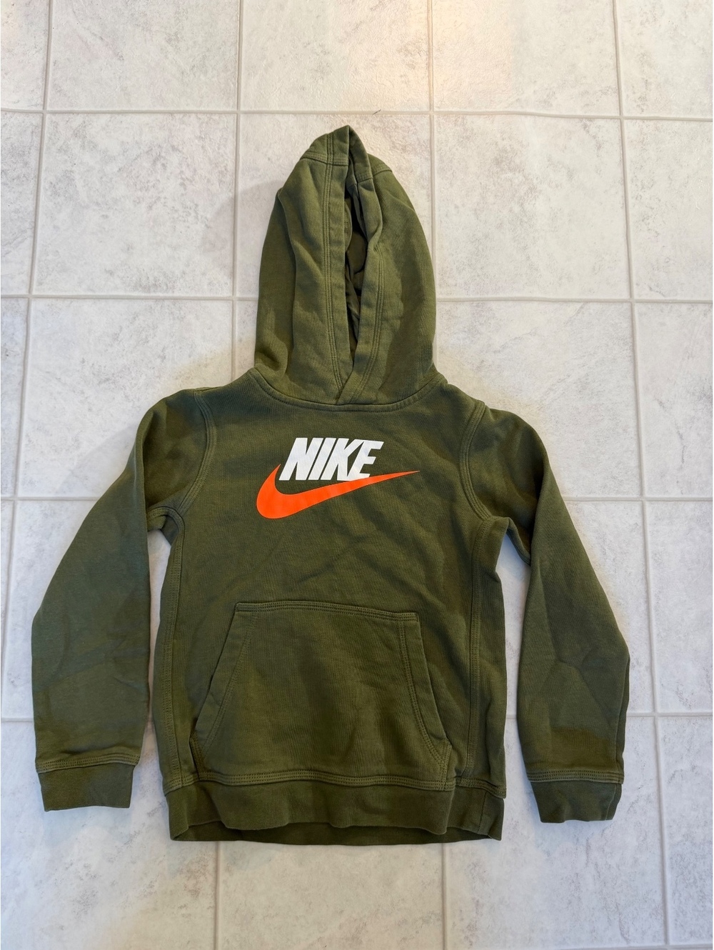 Nike kids olive green pullover hoodie